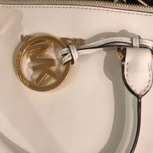 White Michael Kors Crossbody bag, gold details